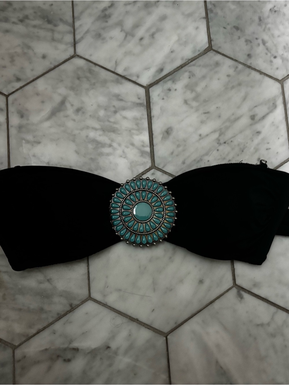 Victoria's Secret Y2K strapless bikini top w/ Turquoise Medallion - Picture 5 of 10